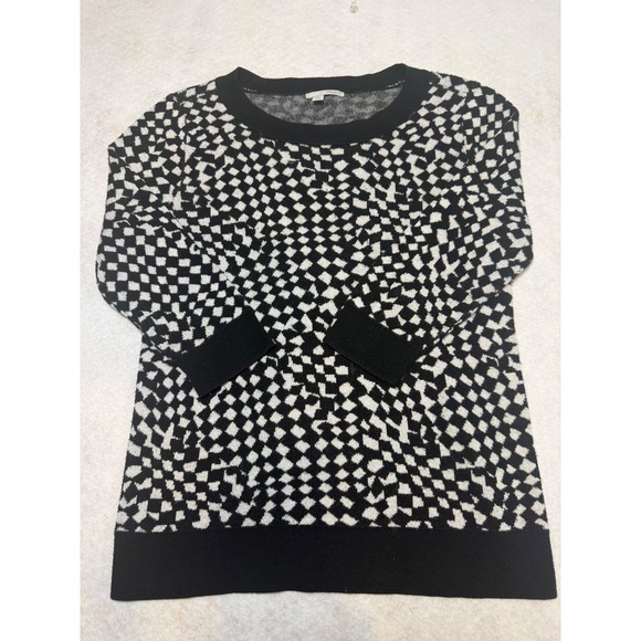 Halogen Sweaters - Halogen Black‎ White Geometric Print Crew Neck Sweater Top Women's XS
